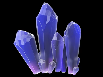 Purple Crystal Cluster Decorated With Natural Wood Base And Shiny Surfaces 3d model