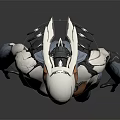 Futuristic Humanoid Sci Fi Character With Biomechanical Armor White Blue Design And Orange Core