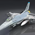 Gray Military Fighter Jet Model with Missiles Cockpit Yellow Afterburner and Tail Fin Emblem