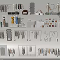 Clothing Display With Hangers Mirrors Bags And Plants In Retail Setup