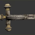 Decorative Brass Cabinet Handle with Intricate Engraved Patterns for Furniture Doors