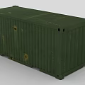 Industrial Cargo Container Green Metal Structure With Transportation Labels And Heavy Duty Design