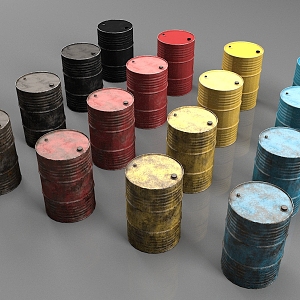 Oil Drum Iron Drum Collection 3d model