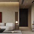 Modern Living Dining Room Interior With Beige Walls White Sofa And Coffee Table