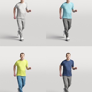 Figure Foreigner Running Posture Person Sports Man Male 3d model