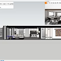 Modern Living Dining Room Interior With Large Windows Curtains Sofa And TV Wall