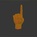 Medical Device Red Hand Gesture Model with Raised Index Finger Design