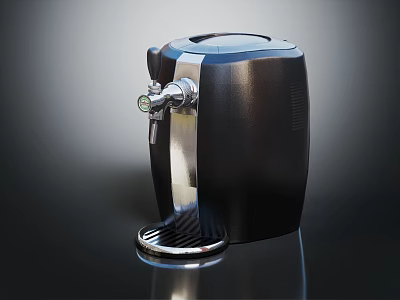 Modern Black Water Dispenser With Sleek Design And Stainless Steel Faucet 3d model