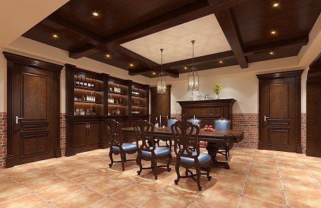 American Restaurant Wine Cellar Basement 3d model