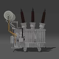 Industrial Power Transformer With Three Insulating Bushings Winding Coils And Control Unit