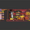 Colorful Lego Indoor Scene With Miniature Furniture And Toy Decorations