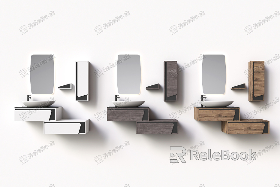 Modern wash basin washstand combination model