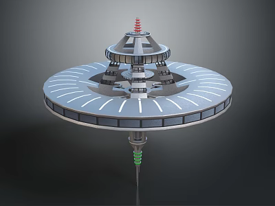 Futuristic Circular Aerospace Station With Multi Layered Structure For Cosmic Missions 3d model