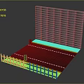 Modern Black Conference Table With Grey Wall Orange Fence And Yellow Lines