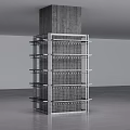 Modern Metal Display Shelf Featuring Multiple Grid Layers For Commercial Retail Spaces 3d model