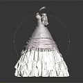 Elegant Light Purple Dress With Puffed Sleeves Cinched Waist And White Layered Skirt