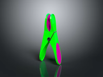 Colorful Clip With Green And Pink Design For Daily Household Use 3d model