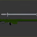Green Missile Launcher With Silver Missile And Long Barrel Military Weapon