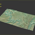 Detailed 3D Terrain Model Displaying River Valleys And Mountainous Landforms