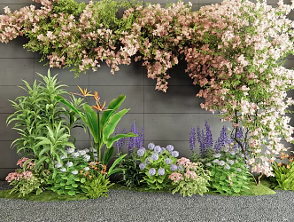 Modern vine plant flower vine flower border plant combination flowers and plants pile plant landscaping courtyard garden 3d model