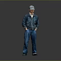 Stylish Men's Blue Denim Jacket And Pants Casual Outfit With Matching Cap