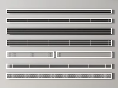 Modern Air Conditioner Vents With Various Grille Designs For Home Ventilation 3d model