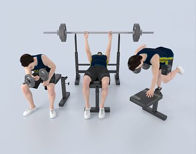 Modern Men Fitness Men 3d model