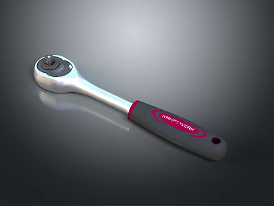 CRAFTSMAN Ratchet Wrench With Silver Head Black Red Ergonomic Handle Design Features 3d model
