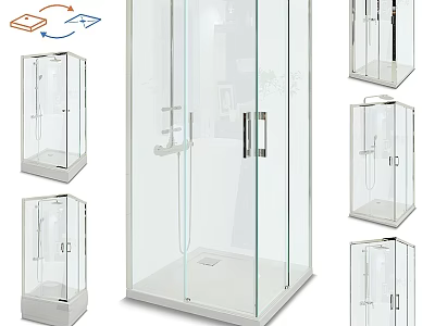 Modern Glass Shower Sauna Enclosure With Transparent Design And Multiple Styles 3d model