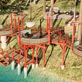Forest Waterfront Circular Viewing Platform 3d model