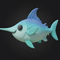 Cute Cartoon Fish Character With Blue Green Color Big Round Eyes And Smiling Mouth
