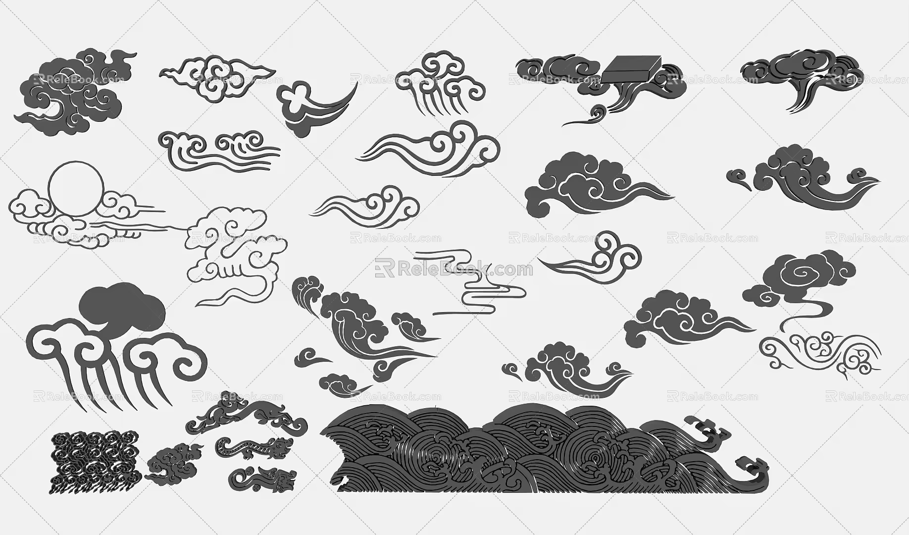 Chinese Carved Pattern Xiangyun 3d model