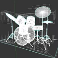 Black Drum Set With Multiple Drums Cymbals And Metal Stands For Music