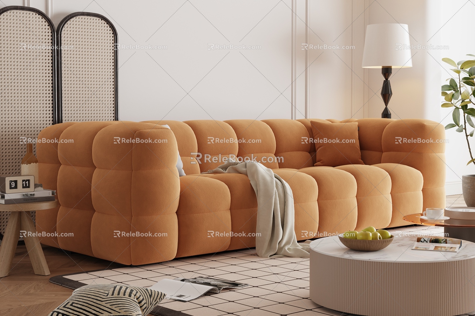 Modern Multiplayer Sofa Three-Seat Sofa Two-Seat Sofa 3d model