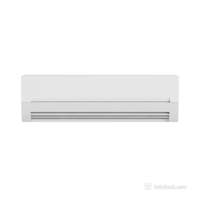 White Wall Mounted Air Conditioner Fan with Modern Sleek Design and Slim Profile 3d model 