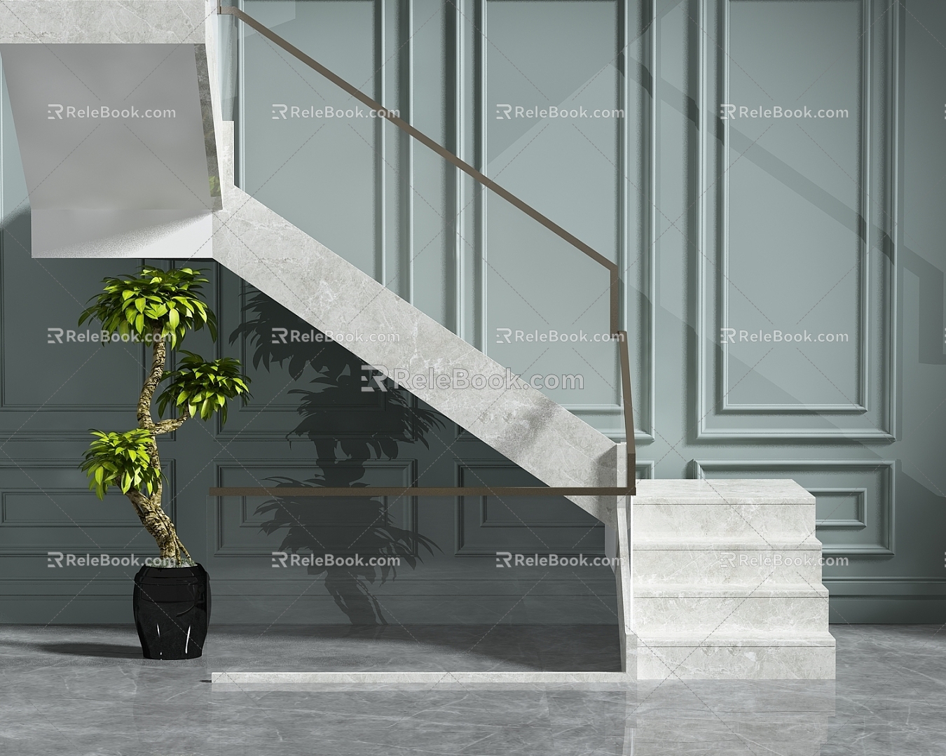 Modern Stair Combination 3d model