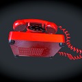 telephone landline old telephone wired telephone 3d model