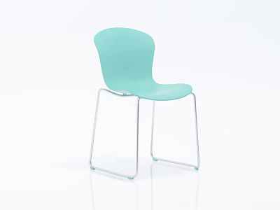 Modern Teal Leisure Chair With Sleek Design And Silver Metal Legs For Indoor Use 3d model
