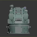 Turquoise Military Weapon System With Multiple Barrels And Cylindrical Base