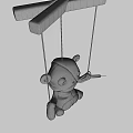 Game Movie Character Stitched Doll With Yellow Eyes Blue Half Face And Green Glowing Object