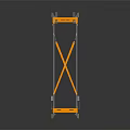 Industrial Equipment With Yellow Metal Frame Cross Support And Platform Base