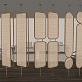 Silent screen rattan screen partition 3d model