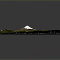 Detailed 3D Terrain Model Showcasing Volcanic Mountain Peak With Snow Covered Summit And Green Vegetation