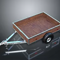 Open Utility Trailer Featuring Wooden Floor Metal Frame And Single Wheel Hitch