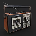 Retro Radio Cassette Player With Wooden Panel FM Antenna And Portable Vintage Design