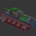 Vintage Military Tank Featuring Number 522 And Cross Markings On Rusty Exterior