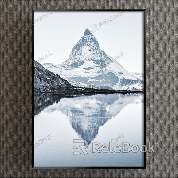 Modern Landscape Painting Simple Blue Bedroom Landscape Painting Snow Mountain Decoration Painting model