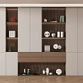 Modern Bookcase With Multiple Shelves Books Decorative Items Vases And Clocks