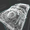 Futuristic Car With Rear Mechanical Structure And Glowing Circular Engine Component