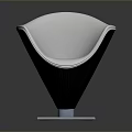 Modern White And Black Chair With Sleek Square Metal Base Design